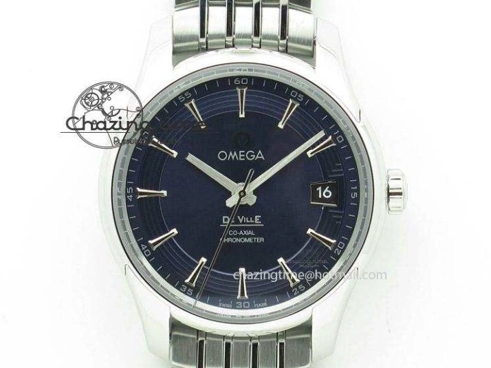 0203 Chic Planet Ocean Master Chrono 45mm SS OM 1:1 Best Edition Blue Dial On Blue Rubber Strap A 8172